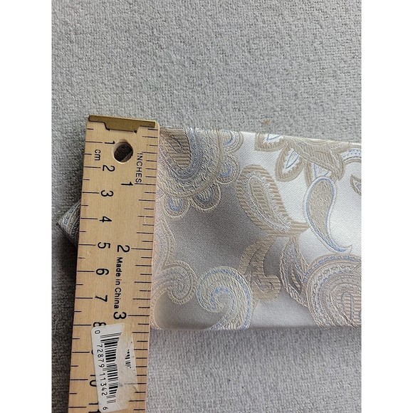 NEW - Sean John Rich Paisley Silk Neck Tie Metallic Silver Jaquard NWT $59.50 - Picture 11 of 11